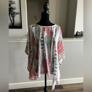 Chico’s ASYMMETRICAL PONCHO BLOUSE - SMALL/MEDIUM
